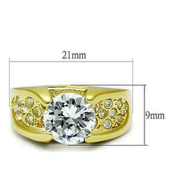 Jewellery Kingdom 2CT Cubic Zirconia Steel 18kt Solitaire With Accents Ladies Gold Ring - Jewelry Rings - British D'sire