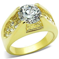 Jewellery Kingdom 2CT Cubic Zirconia Steel 18kt Solitaire With Accents Ladies Gold Ring - Jewelry Rings - British D'sire