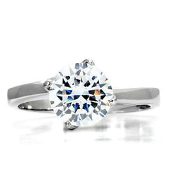 Jewellery Kingdom 3 Carat Solitaire Ring Ladies Cz Cubic Zirconia Stainless Steel Engagement - Jewelry Rings - British D'sire