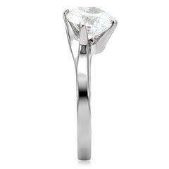 Jewellery Kingdom 3 Carat Solitaire Ring Ladies Cz Cubic Zirconia Stainless Steel Engagement - Jewelry Rings - British D'sire