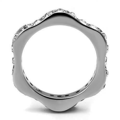 Jewellery Kingdom 4mm Full Eternity Band Ladies Cubic Zirconia Stainless Steel Ring (Silver) - Jewelry Rings - British D'sire