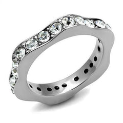 Jewellery Kingdom 4mm Full Eternity Band Ladies Cubic Zirconia Stainless Steel Ring (Silver) - Jewelry Rings - British D'sire