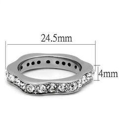 Jewellery Kingdom 4mm Full Eternity Band Ladies Cubic Zirconia Stainless Steel Ring (Silver) - Jewelry Rings - British D'sire