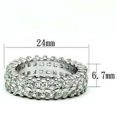 Jewellery Kingdom 7mm Band Princess Cut Silver Cubic Zirconia Ladies Eternity Ring - Jewelry Rings - British D'sire