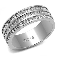 Jewellery Kingdom 7mm CZ Silver Stainless Steel Ladies Wedding Full Eternity Ring Band - Jewelry Rings - British D'sire