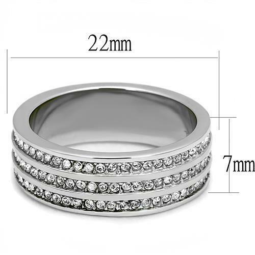 Jewellery Kingdom 7mm CZ Silver Stainless Steel Ladies Wedding Full Eternity Ring Band - Jewelry Rings - British D'sire