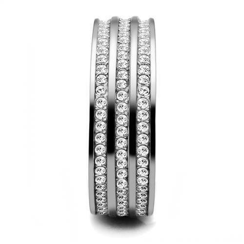 Jewellery Kingdom 7mm CZ Silver Stainless Steel Ladies Wedding Full Eternity Ring Band - Jewelry Rings - British D'sire