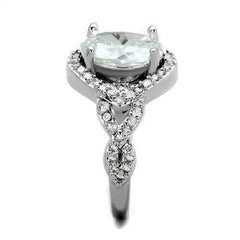 Jewellery Kingdom 8ct Ladies Oval Cz Dress Rhodium Cocktail Handmade Ring (Silver) - Jewelry Rings - British D'sire