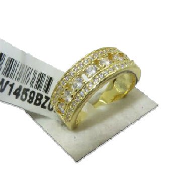 Jewellery Kingdom 8mm Eternity Cubic Zirconia 18KT Steel Wedding Sparkle 7mm Ladies Band Ring (Gold) - Jewelry Rings - British D'sire