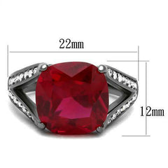 Jewellery Kingdom 9ct Cz Cushion Stainless Steel Cubic Zirconia Dress Ladies Ruby Ring Red - Jewelry Rings - British D'sire