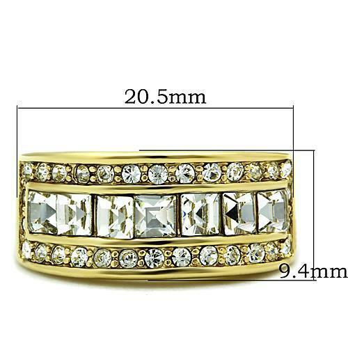 Jewellery Kingdom 9mm Eternity Steel Cubic Zirconia Ladies Princess Cut Gold Band - Jewelry Rings - British D'sire