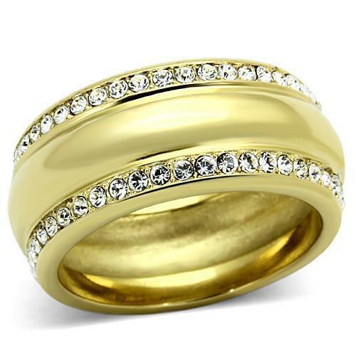 Jewellery Kingdom 9mm Wedding Band Cz Steel Ladies 18kt Solid Full Eternity Ring Gold (Yellow) - Jewelry Rings - British D'sire