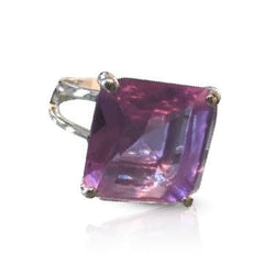 Jewellery Kingdom Amethyst Purple Lavender Princess Cut Solitaire Ring (Silver) - Rings - British D'sire