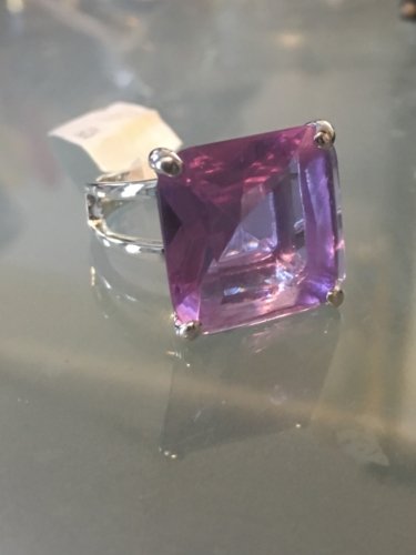 Jewellery Kingdom Amethyst Purple Lavender Princess Cut Solitaire Ring (Silver) - Rings - British D'sire