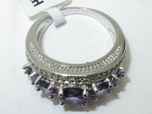 Jewellery Kingdom Amethyst Silver Cz Anniversary Ladies Ring (Purple) - Jewelry Rings - British D'sire