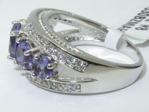 Jewellery Kingdom Amethyst Silver Cz Anniversary Ladies Ring (Purple) - Jewelry Rings - British D'sire