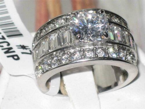 Jewellery Kingdom Baguettes Solitaire Wide Cubic Zirconia Chunky Ladies Ring (Silver) - Jewelry Rings - British D'sire