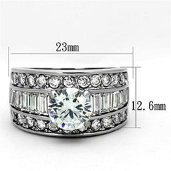 Jewellery Kingdom Baguettes Solitaire Wide Cubic Zirconia Chunky Ladies Ring (Silver) - Jewelry Rings - British D'sire