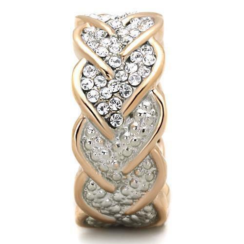 Jewellery Kingdom Band 9mm Cubic Zirconia Ladies Steel Eternity Pave No Tarnish Unique Ring (Rose Gold) - Jewelry Rings - British D'sire