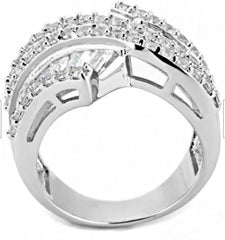 Jewellery Kingdom Band Emerald Simulated Diamonds Ladies Ring (Silver) - Jewelry Rings - British D'sire