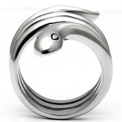 Jewellery Kingdom Band No Stone Stainless Steel 316l Highly polished Ladies Snake Ring (Silver) - Jewelry Rings - British D'sire