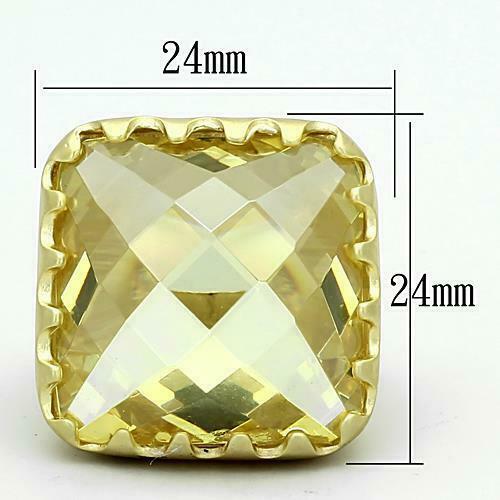 Jewellery Kingdom Big Cocktail Statement Sparkling Ladies Citrine Ring (Gold Yellow) - Rings - British D'sire