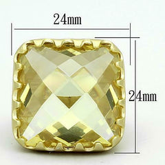 Jewellery Kingdom Big Cocktail Statement Sparkling Ladies Citrine Ring (Gold Yellow) - Rings - British D'sire