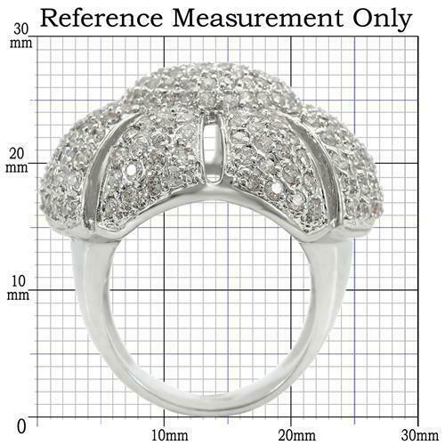 Jewellery Kingdom Big Pave Silver Rhodium Cubic Zirconia Ladies Cocktail Ring - Jewelry Rings - British D'sire