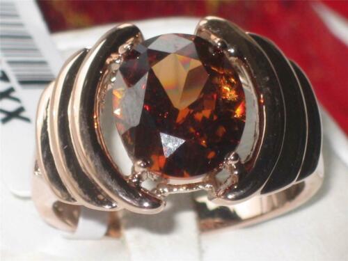 Jewellery Kingdom Brown Topaz Oval Rose 8ct Cubic Zirconia Ladies Comfort Dome Ring (Gold) - Jewelry Rings - British D'sire