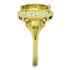 Jewellery Kingdom Canary Yellow CZ Steel 4 CT Three Stone Ladies Marquise Gold ring - Jewelry Rings - British D'sire