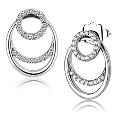 Jewellery Kingdom Circles Hoops Simulated Diamond Women's Pave Studs Earrings - Earrings - British D'sire