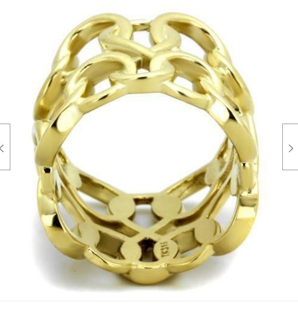 Jewellery Kingdom Circles Steel No Stone Contemporary Ladies Wide Ring (Gold) - Jewelry Rings - British D'sire