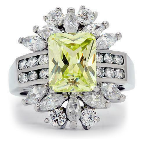 Jewellery Kingdom Citrine Ladies Emerald Cut Marquise Cocktail Cz Ring - Jewelry Rings - British D'sire