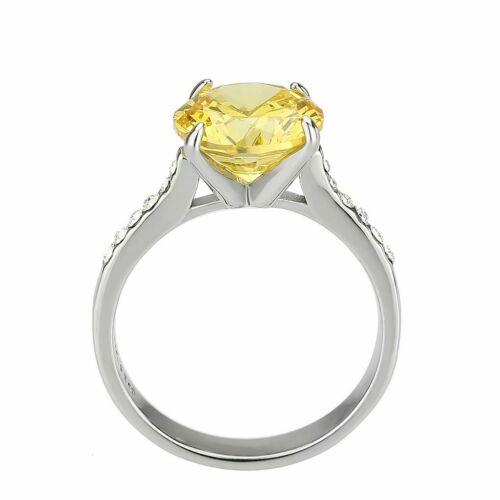 Jewellery Kingdom Citrine Solitaire Accents Engagements Simulated Diamonds Ring (Silver) - Jewelry Rings - British D'sire