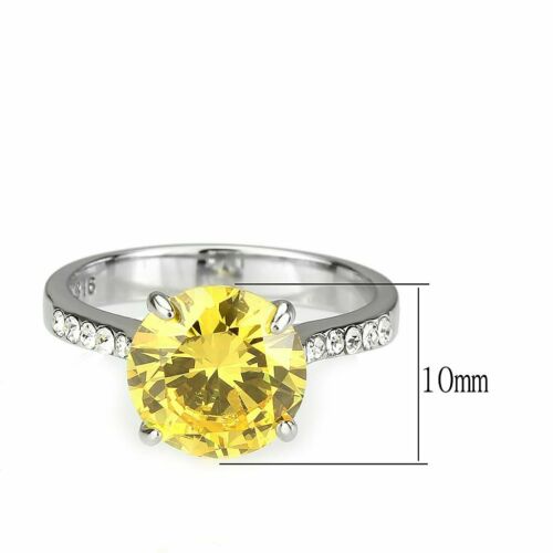 Jewellery Kingdom Citrine Solitaire Accents Engagements Simulated Diamonds Ring (Silver) - Jewelry Rings - British D'sire