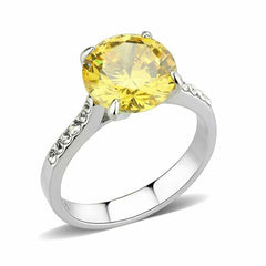 Jewellery Kingdom Citrine Solitaire Accents Engagements Simulated Diamonds Ring (Silver) - Jewelry Rings - British D'sire