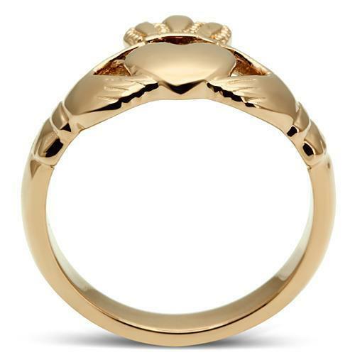 Jewellery Kingdom Claddagh Irish 14kt No Stone Steel No Tarnish Ring (Rose Gold) - Jewelry Rings - British D'sire