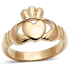 Jewellery Kingdom Claddagh Irish 14kt No Stone Steel No Tarnish Ring (Rose Gold) - Jewelry Rings - British D'sire