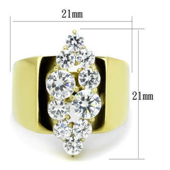 Jewellery Kingdom Cluster Long Cz Clear Steel 18kt Ladies Sparkling 4 Carat Ring (Gold) - Jewelry Rings - British D'sire