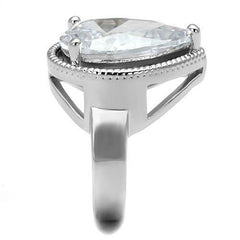 Jewellery Kingdom Cocktail Pear Cut Ladies Cubic Zirconia Statement Ring (Silver) - Jewelry Rings - British D'sire