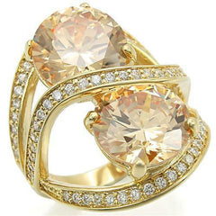 Jewellery Kingdom Cocktail Statement 8 CT Unique Ladies Champagne Gold Ring (Brown) - Jewelry Rings - British D'sire