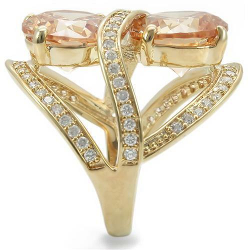 Jewellery Kingdom Cocktail Statement 8 CT Unique Ladies Champagne Gold Ring (Brown) - Jewelry Rings - British D'sire