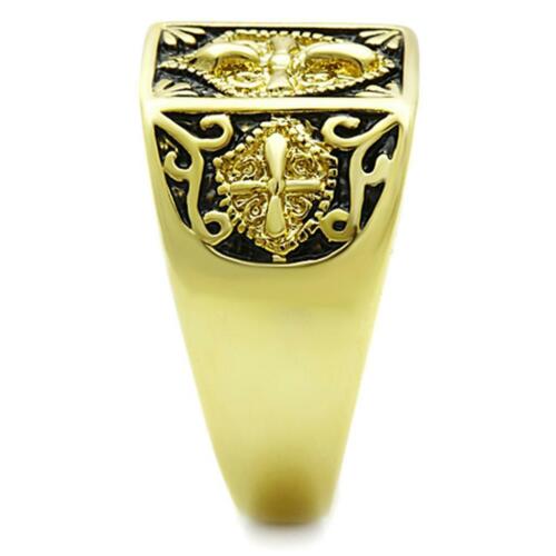 Jewellery Kingdom Cross Pinky Signet Coat of arms Military No Stone Mens Gold Ring - Jewelry Rings - British D'sire