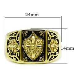 Jewellery Kingdom Cross Pinky Signet Coat of arms Military No Stone Mens Gold Ring - Jewelry Rings - British D'sire