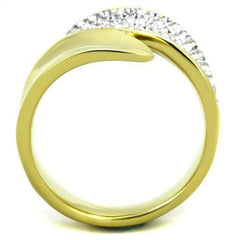 Jewellery Kingdom Cubic Zirconia 18Kt Steel Band Super Sparkling Pave Comfort Ladies Gold Ring - Jewelry Rings - British D'sire