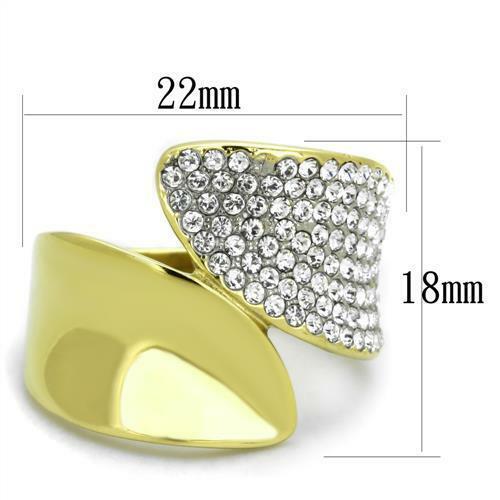 Jewellery Kingdom Cubic Zirconia 18Kt Steel Band Super Sparkling Pave Comfort Ladies Gold Ring - Jewelry Rings - British D'sire