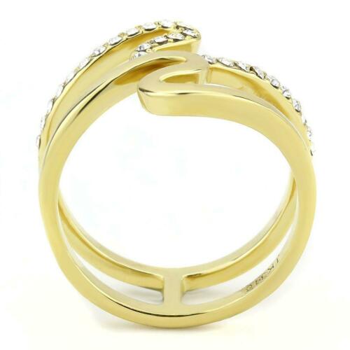 Jewellery Kingdom Cubic Zirconia 18kt Steel Dress Contemporary Ladies Gold Ring - Jewelry Rings - British D'sire