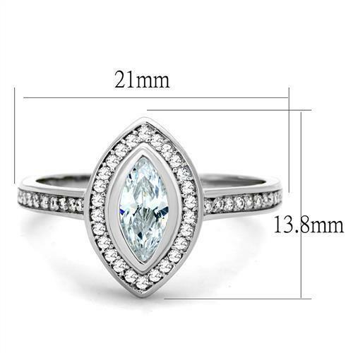 Jewellery Kingdom Cubic Zirconia 1CT Elegant Sterling Silver 925 Marquise Silver Ladies Engagement Ring - Jewelry Rings - British D'sire