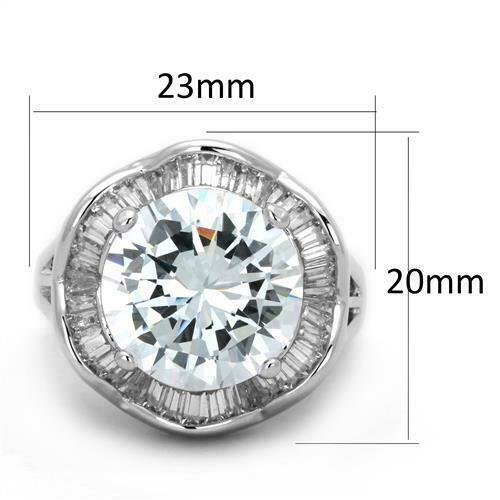 Jewellery Kingdom Cubic Zirconia 8 CT Silver Baguettes Rhodium Statement Sparkle Ladies Cocktail Ring - Jewelry Rings - British D'sire