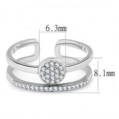 Jewellery Kingdom Cubic Zirconia Band Double Pave Pretty Stainless Steel Ladies Ring (Silver) - Jewelry Rings - British D'sire